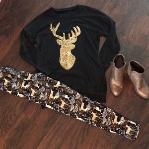 NWOT Medium Sequins Reindeer Tunic w/ Pockets